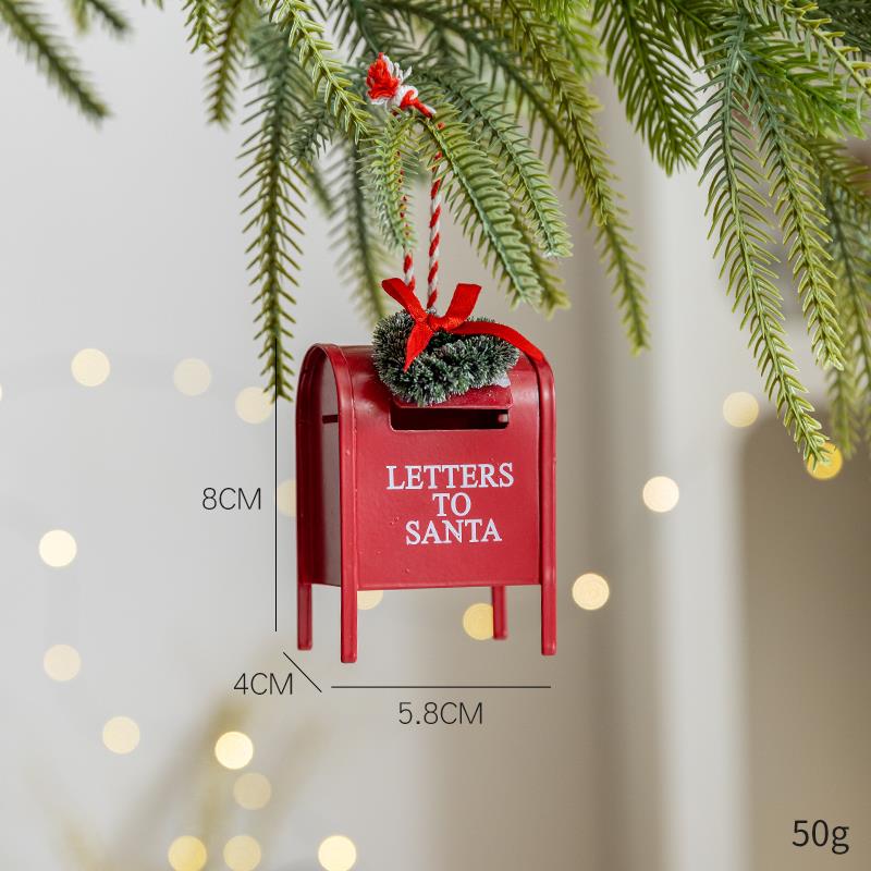 Red Letters to Santa metal mailbox