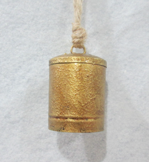 Small Gold Cylinder Bell Ornament